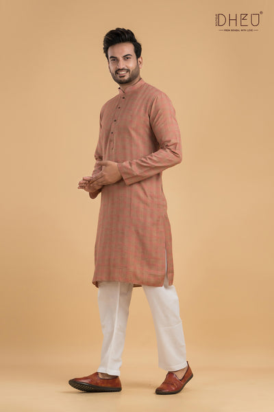 Exclusive Checks Cotton Kurta