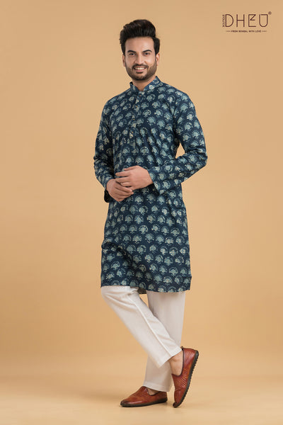 Designer Printed Cotton Kurta