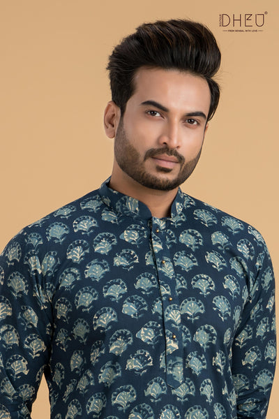 Designer Printed Cotton Kurta