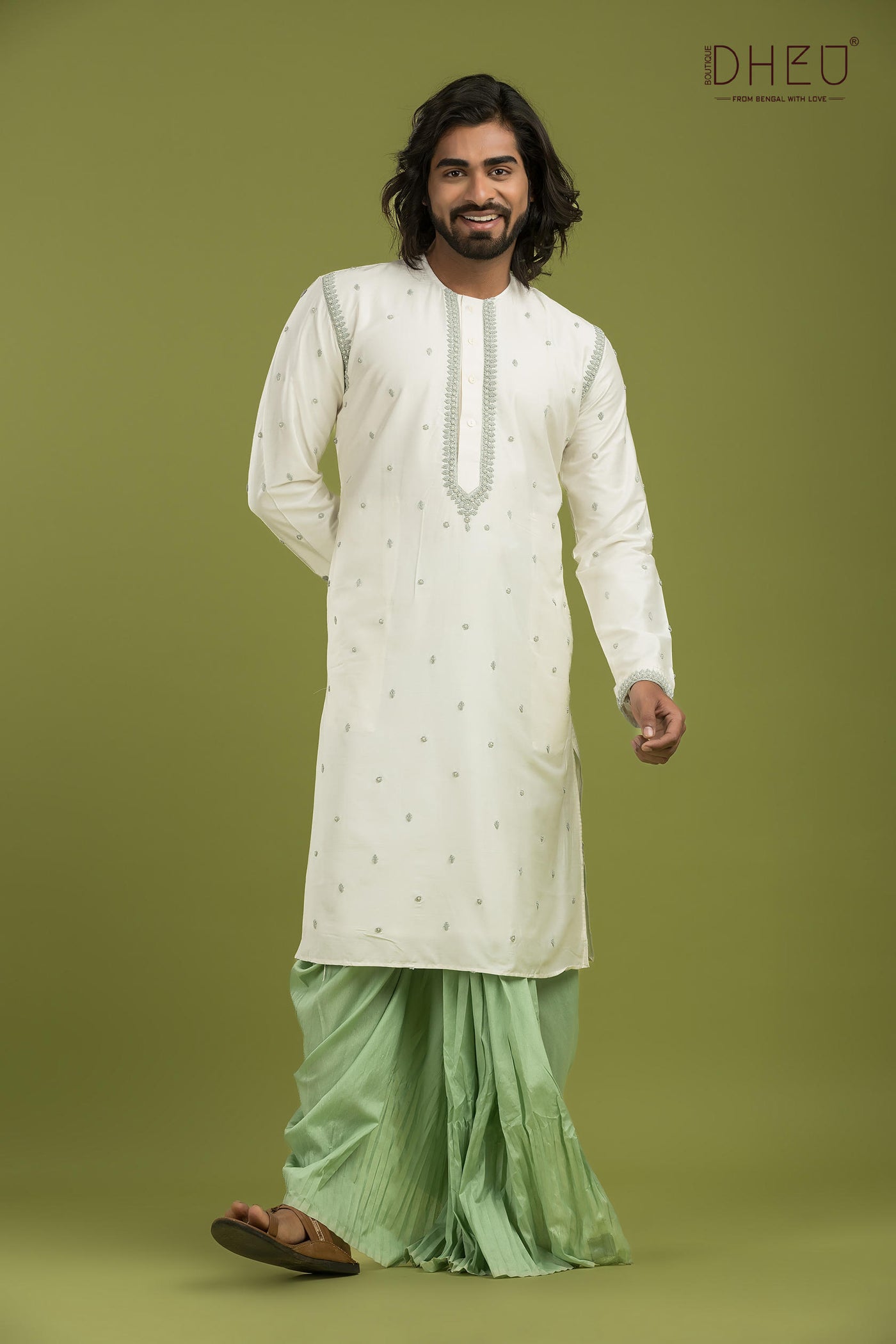 Exclusive Katan Silk Kurta & Dhoti(Optional) Set