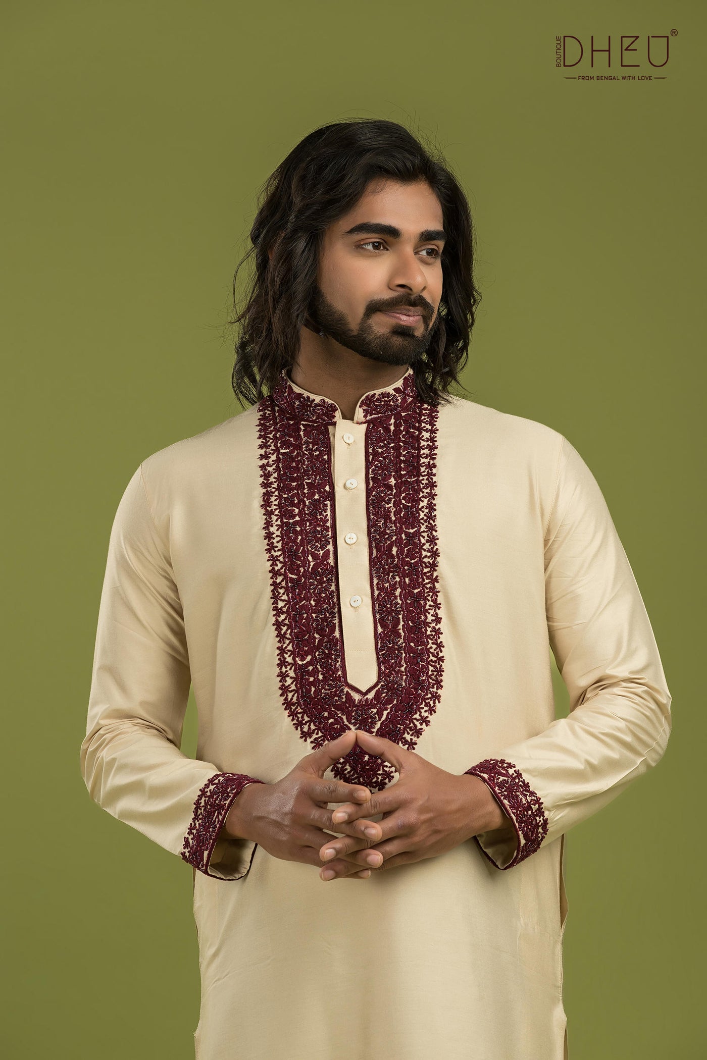 Exclusive Katan Silk Kurta & Dhoti(Optional) Set