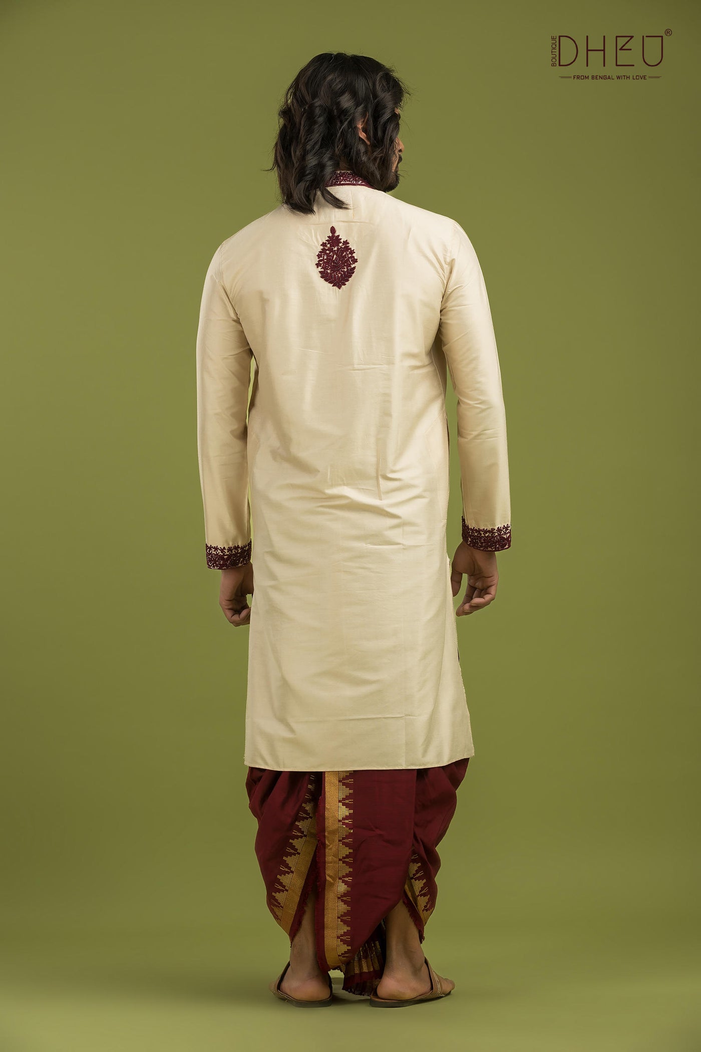 Exclusive Katan Silk Kurta & Dhoti(Optional) Set