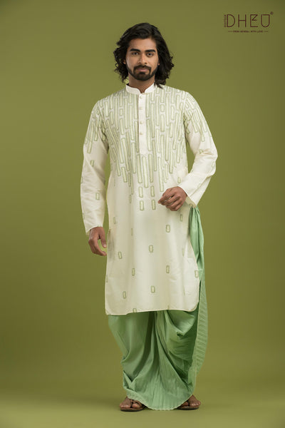 Designer Silk Kurta & Dhoti(Optional) Set