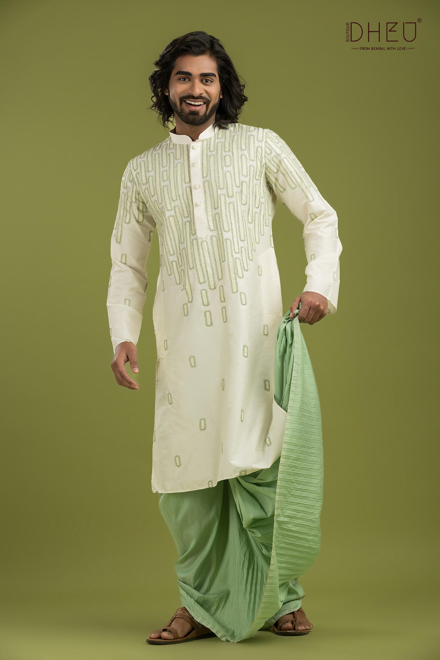 Designer Silk Kurta & Dhoti(Optional) Set