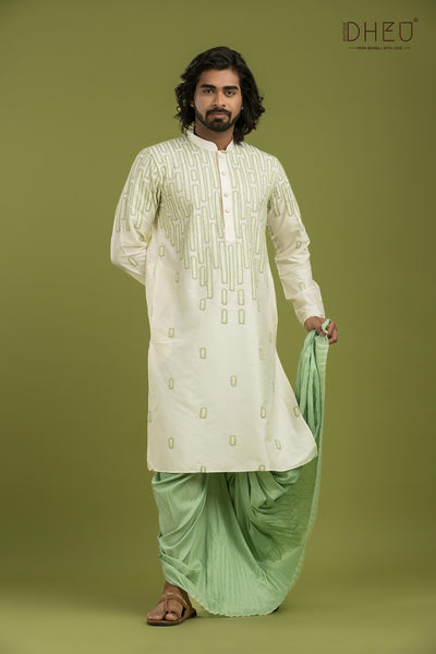 Designer Silk Kurta & Dhoti(Optional) Set