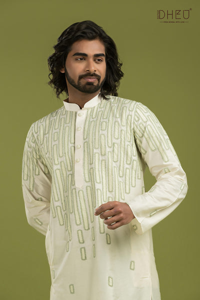 Designer Silk Kurta & Dhoti(Optional) Set