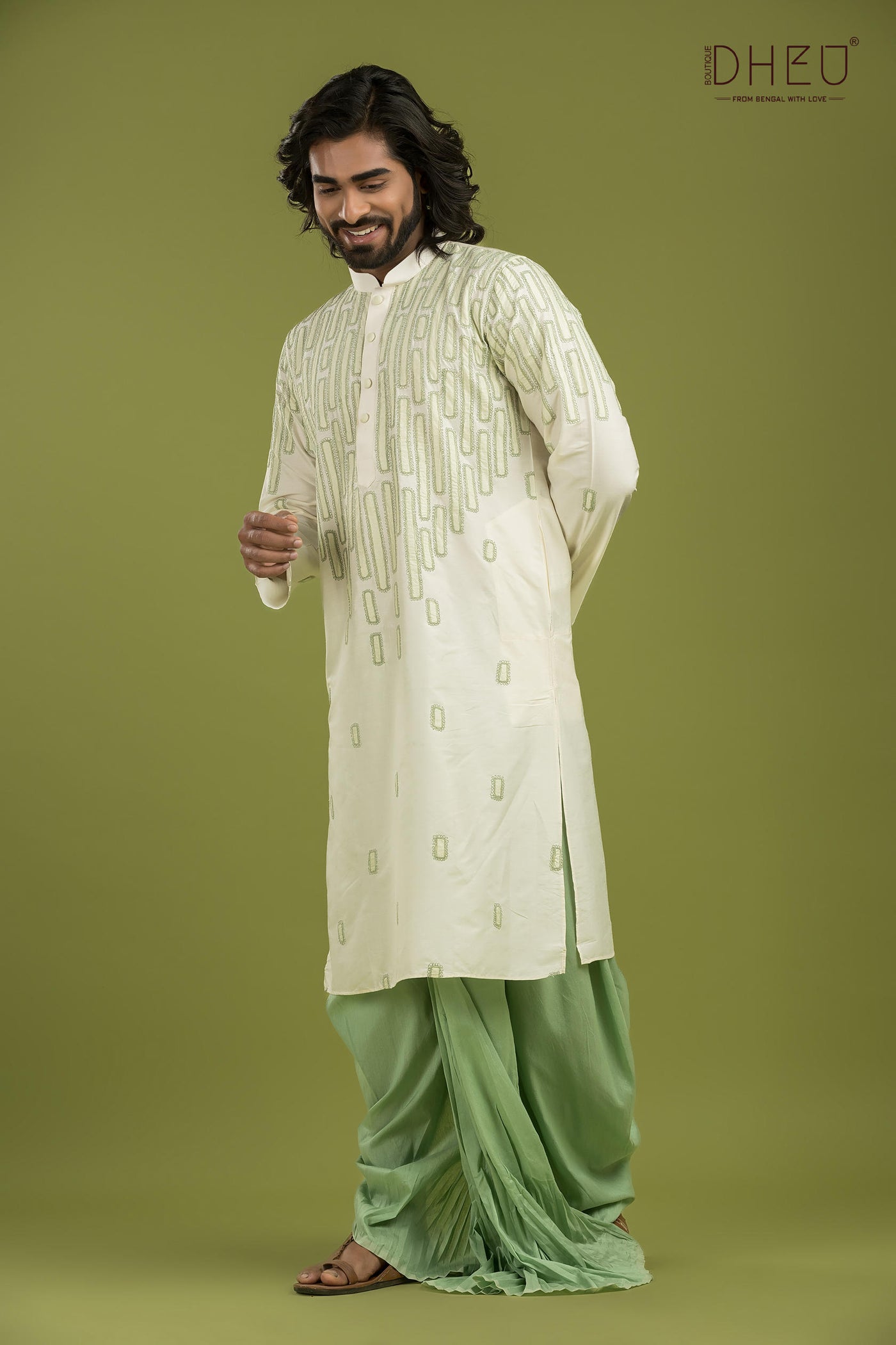 Designer Silk Kurta & Dhoti(Optional) Set