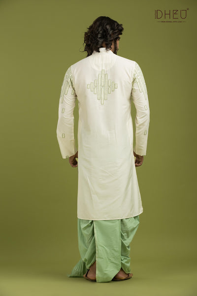 Designer Silk Kurta & Dhoti(Optional) Set