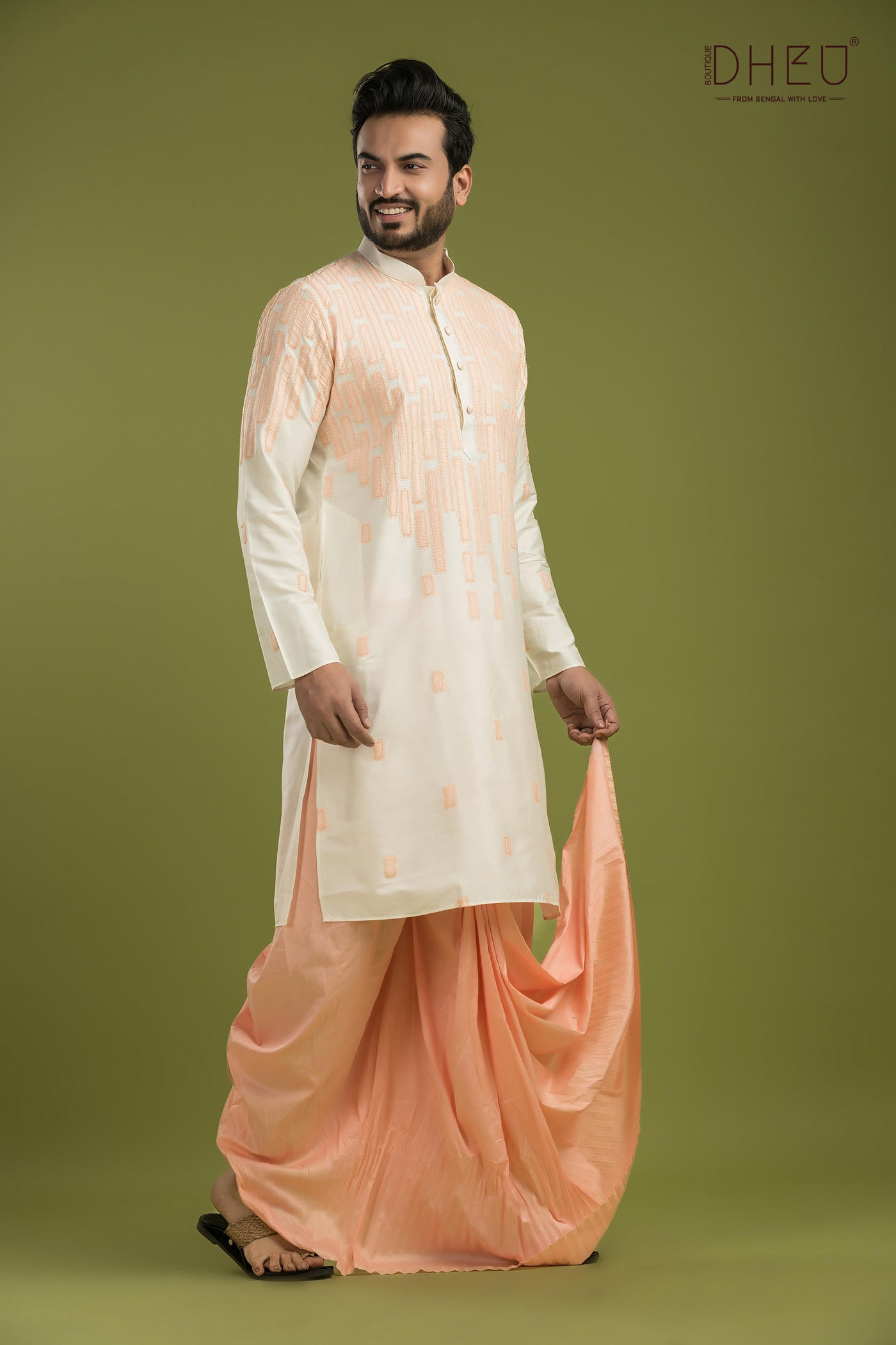 Designer Silk Kurta & Dhoti(Optional) Set