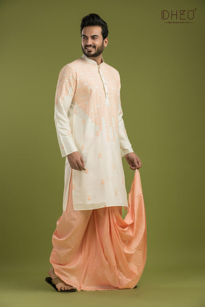 Designer Silk Kurta & Dhoti(Optional) Set