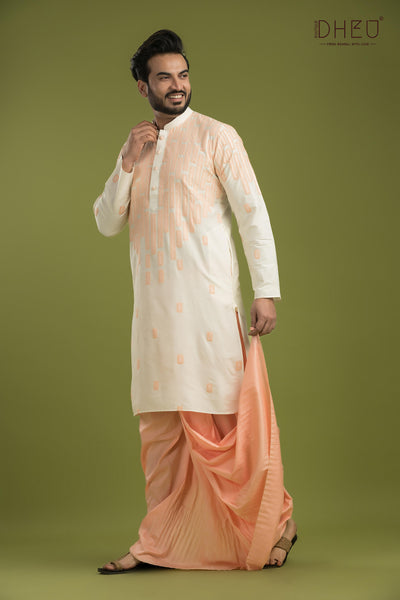 Designer Silk Kurta & Dhoti(Optional) Set