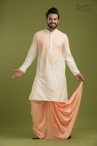 Designer Silk Kurta & Dhoti(Optional) Set