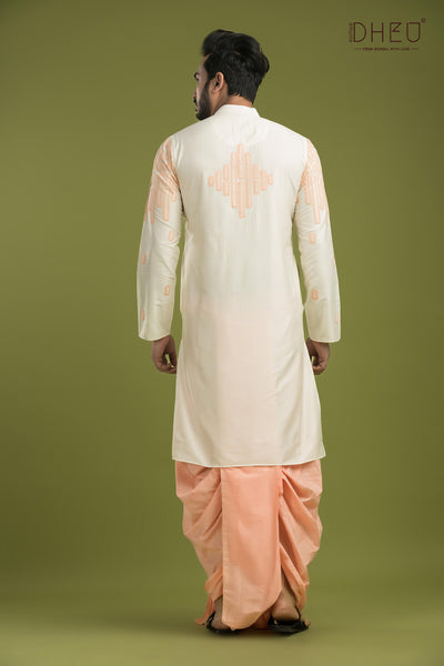 Designer Silk Kurta & Dhoti(Optional) Set