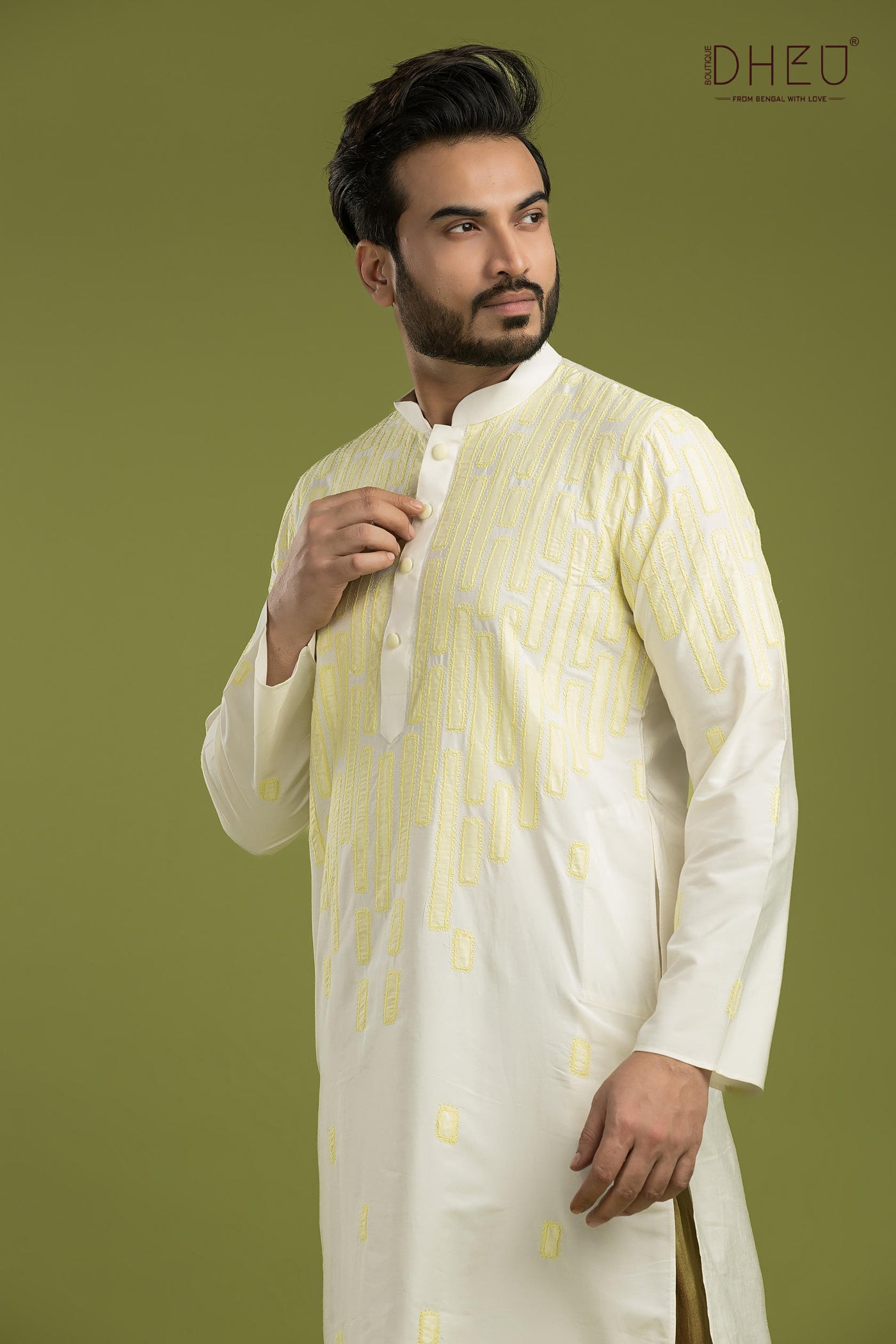 Designer Silk Kurta & Dhoti(Optional) Set