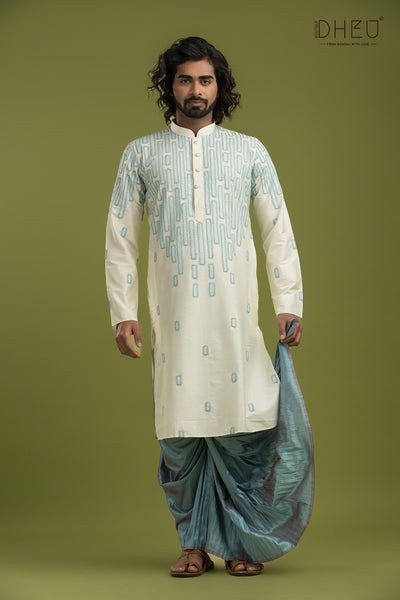 Designer Silk Kurta & Dhoti(Optional) Set