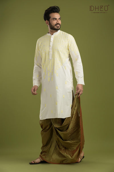 Designer Silk Kurta & Dhoti(Optional) Set