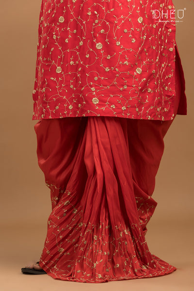 Exclusive Katan Silk Kurta & Dhoti Set