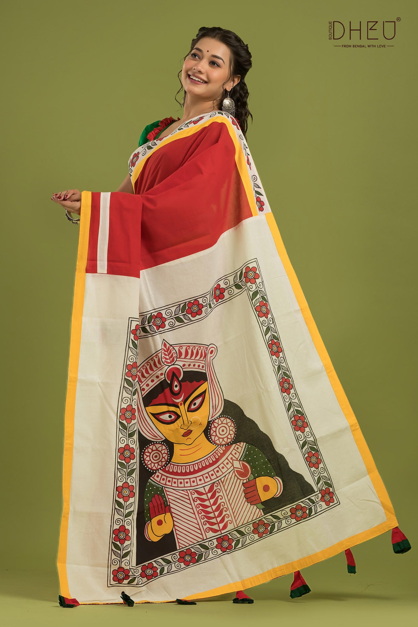 Maa Durga Handpaint Saree