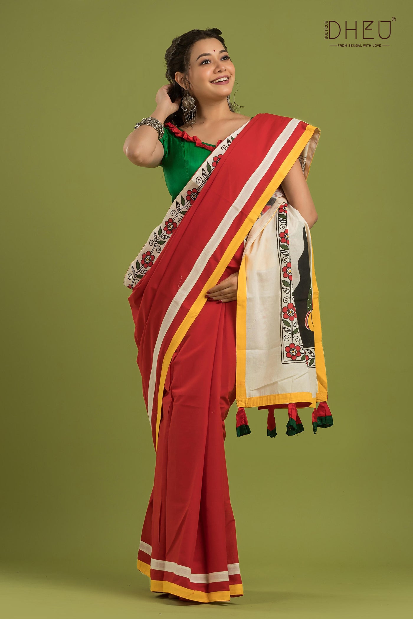 Maa Durga Handpaint Saree