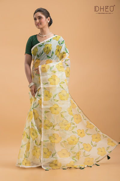 Marigold - Exclusive Organza Silk Saree