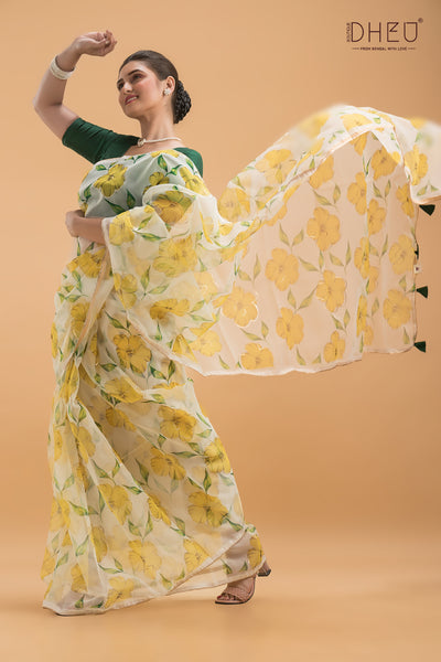 Marigold - Exclusive Organza Silk Saree