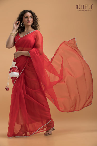 Uttar Falguni - Dheu Exclusive Organza Saree