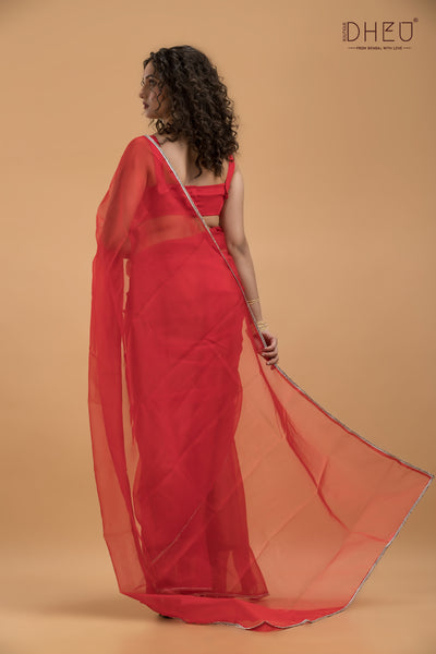 Uttar Falguni - Dheu Exclusive Organza Saree