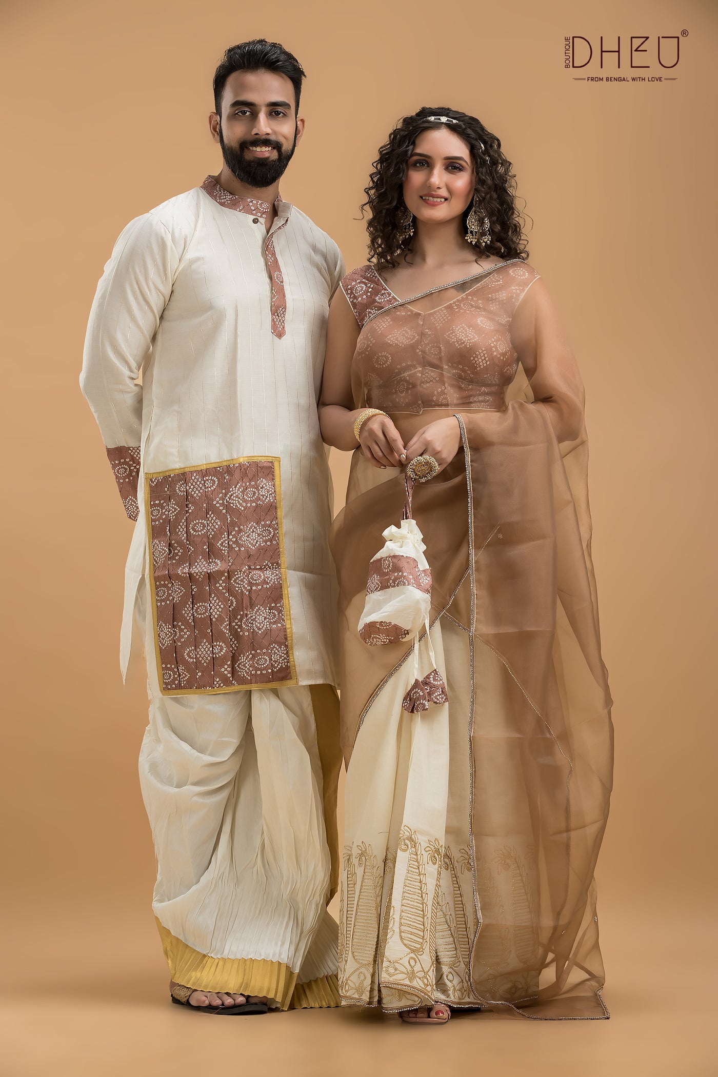 Rajlakshmi O Srikanta-Designer Mekhela Couple Set