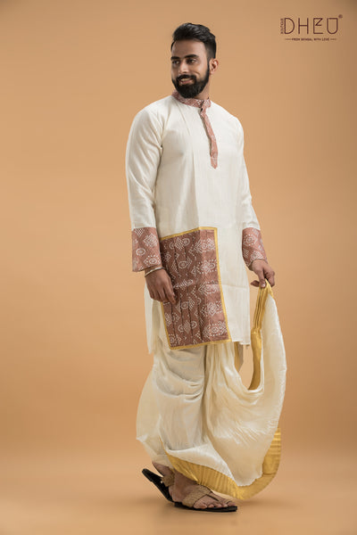 Dheu Exclusive Designer Kurta Dhoti(Optional) Set