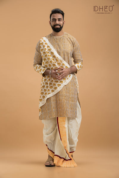 Dheu Exclusive Designer Kurta & Dhoti(Optional) Set