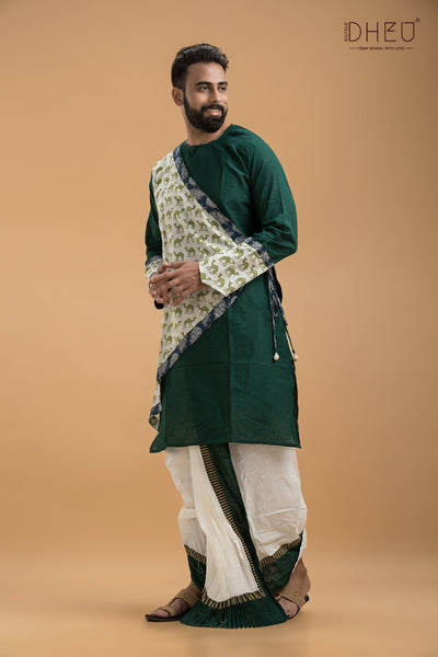 Dheu Exclusive Designer Kurta & Dhoti(Optional) Set