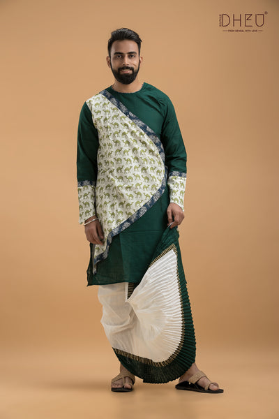 Dheu Exclusive Designer Kurta & Dhoti(Optional) Set