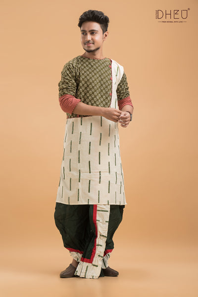 Dheu Exclusive Designer Kurta & Dhoti(Optional) Set