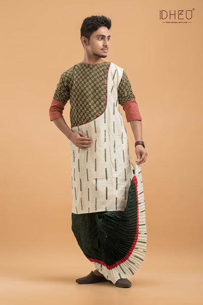 Dheu Exclusive Designer Kurta & Dhoti(Optional) Set