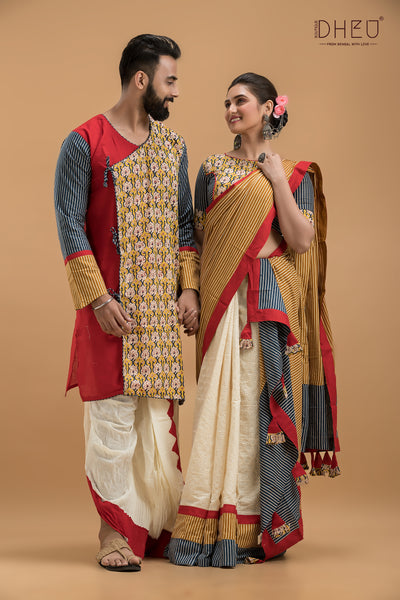 Bhranti Bilas-Designer Mekhela Couple Set