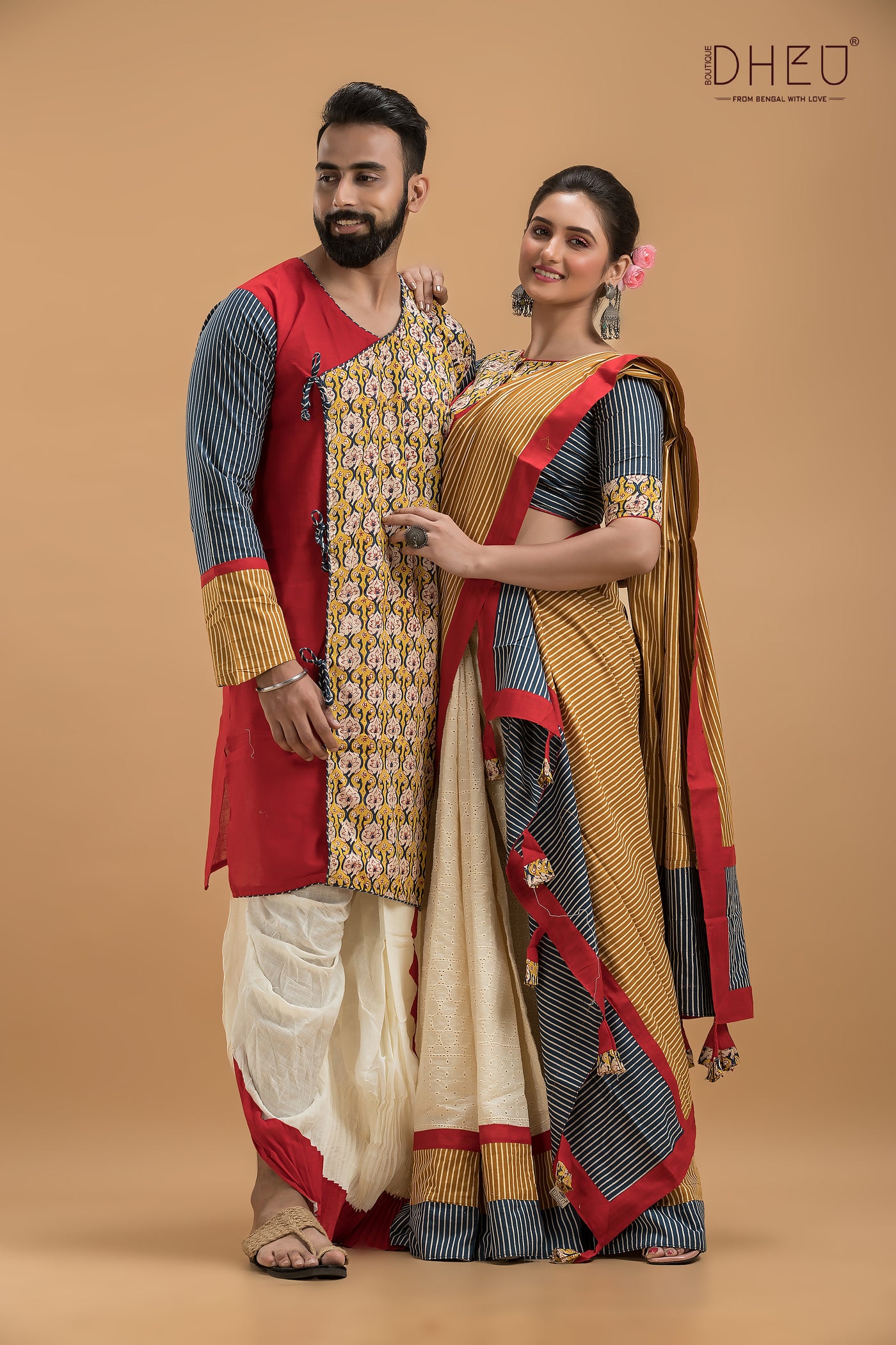 Bhranti Bilas-Designer Mekhela Couple Set