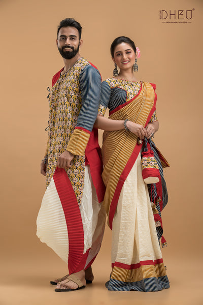 Bhranti Bilas-Designer Mekhela Couple Set