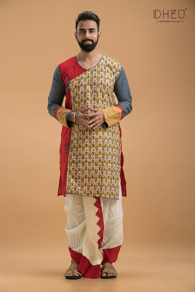 Dheu Exclusive Designer Kurta & Dhoti(Optional) Set