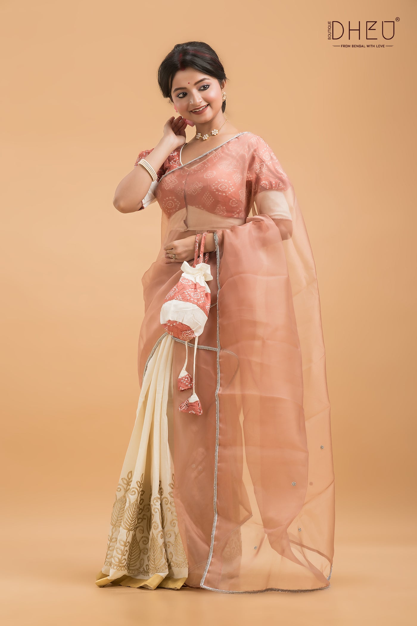 Sudhar Prem -Designer Organza Mekhela Sador