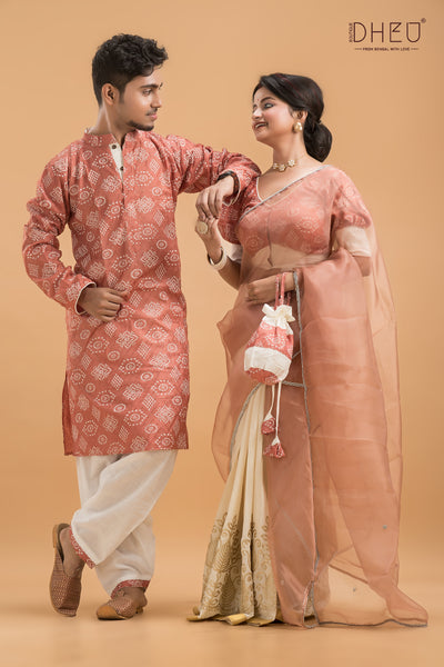 Sudhar Prem-Designer Mekhela Couple Set