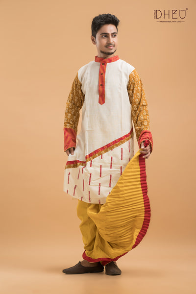 Dheu Exclusive Designer Kurta & Dhoti(Optional) Set