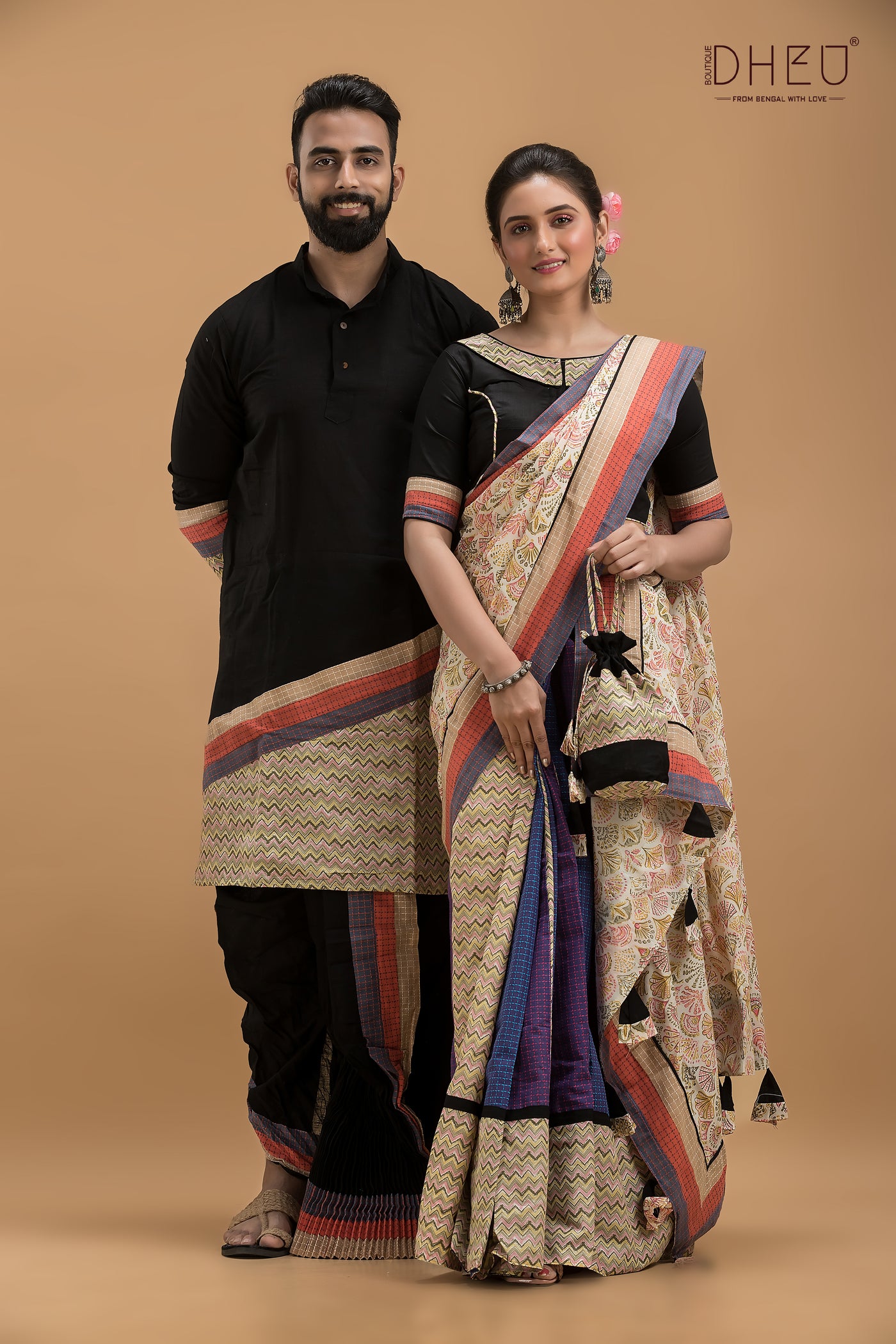 Mr. & Mrs. Chowdhury-Designer Mekhela Couple Set