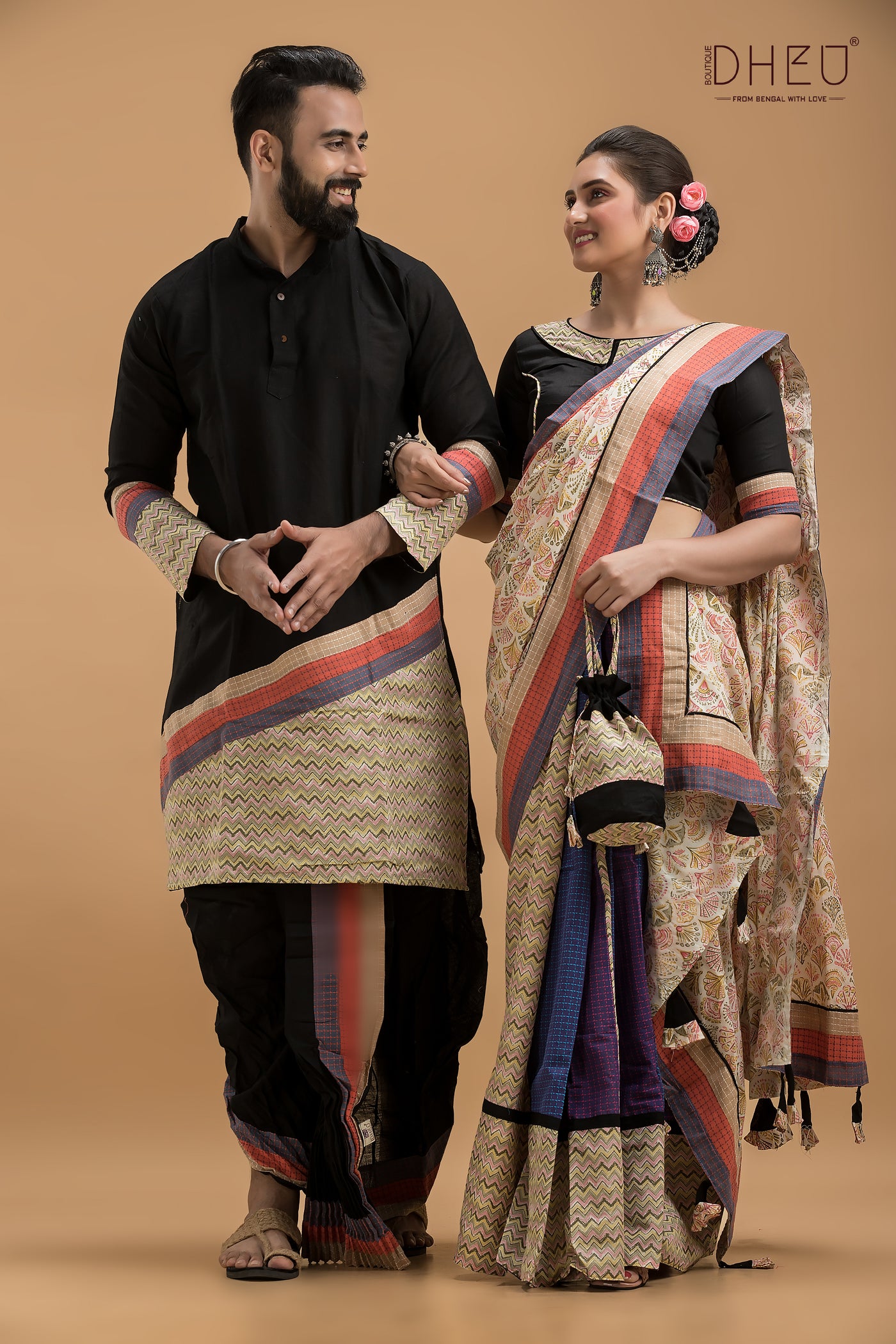 Mr. & Mrs. Chowdhury-Designer Mekhela Couple Set