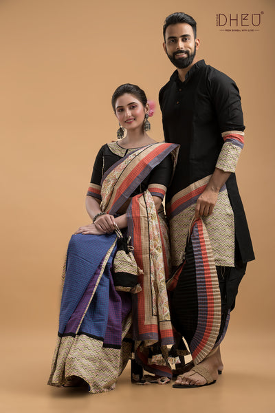 Mr. & Mrs. Chowdhury-Designer Mekhela Couple Set