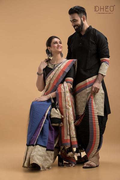 Mr. & Mrs. Chowdhury-Designer Mekhela Couple Set