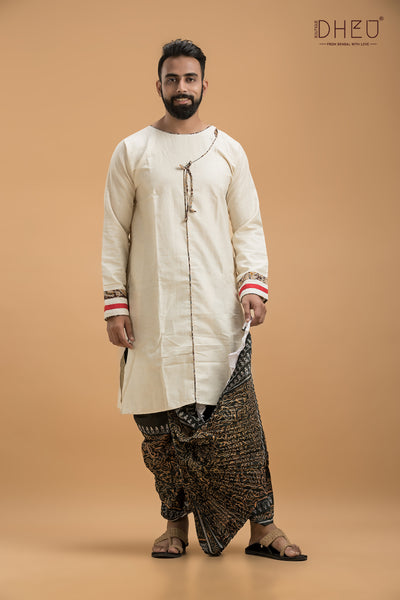 Dheu Exclusive Designer Kurta & Dhoti(Optional) Set