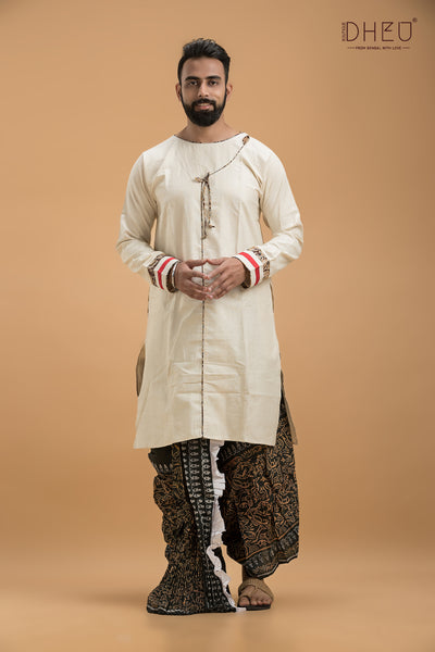 Dheu Exclusive Designer Kurta & Dhoti(Optional) Set