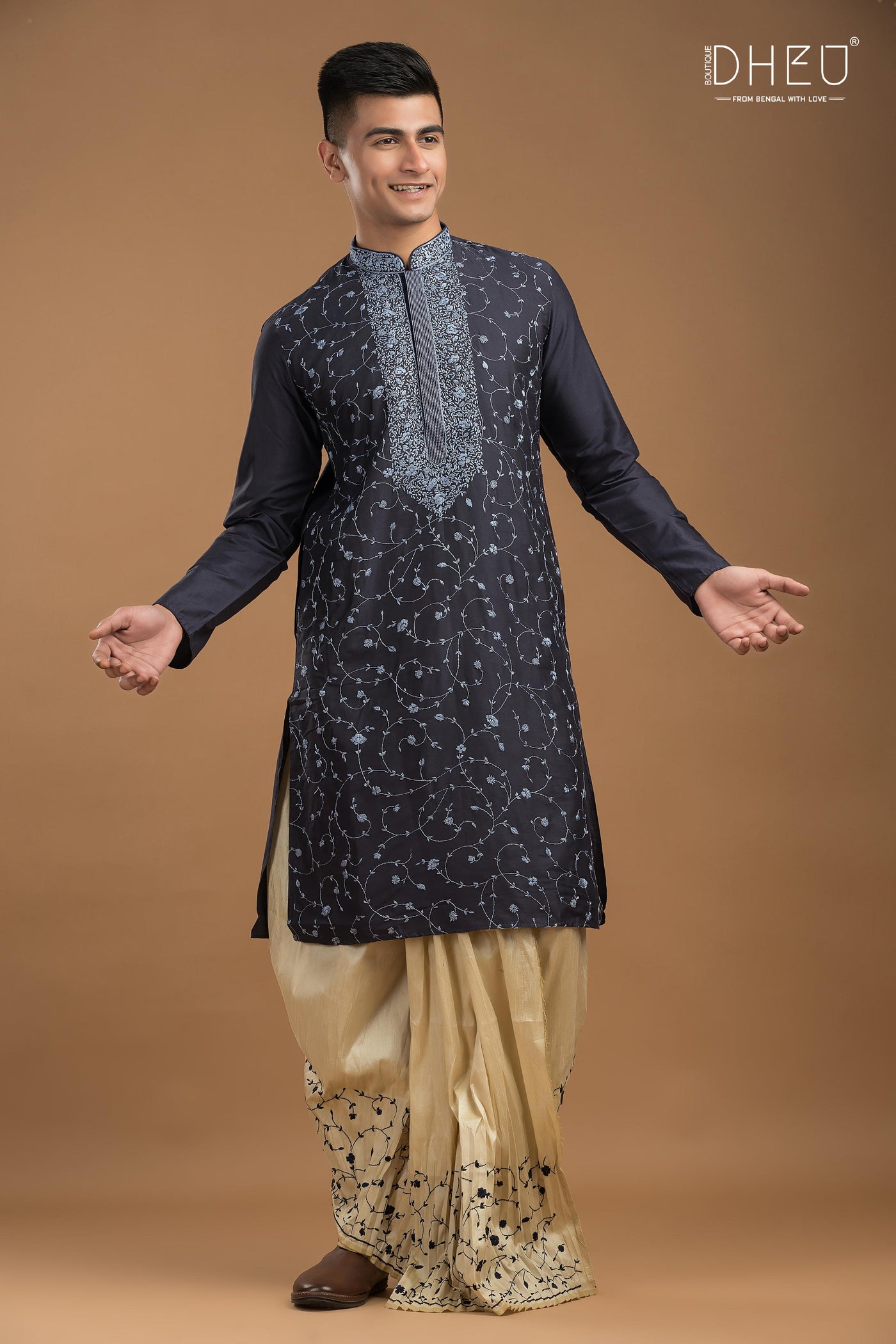 Exclusive Katan Silk Kurta & Dhoti Set