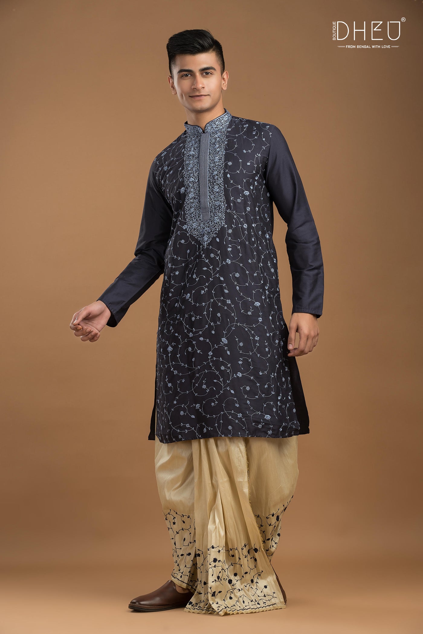 Exclusive Katan Silk Kurta & Dhoti Set