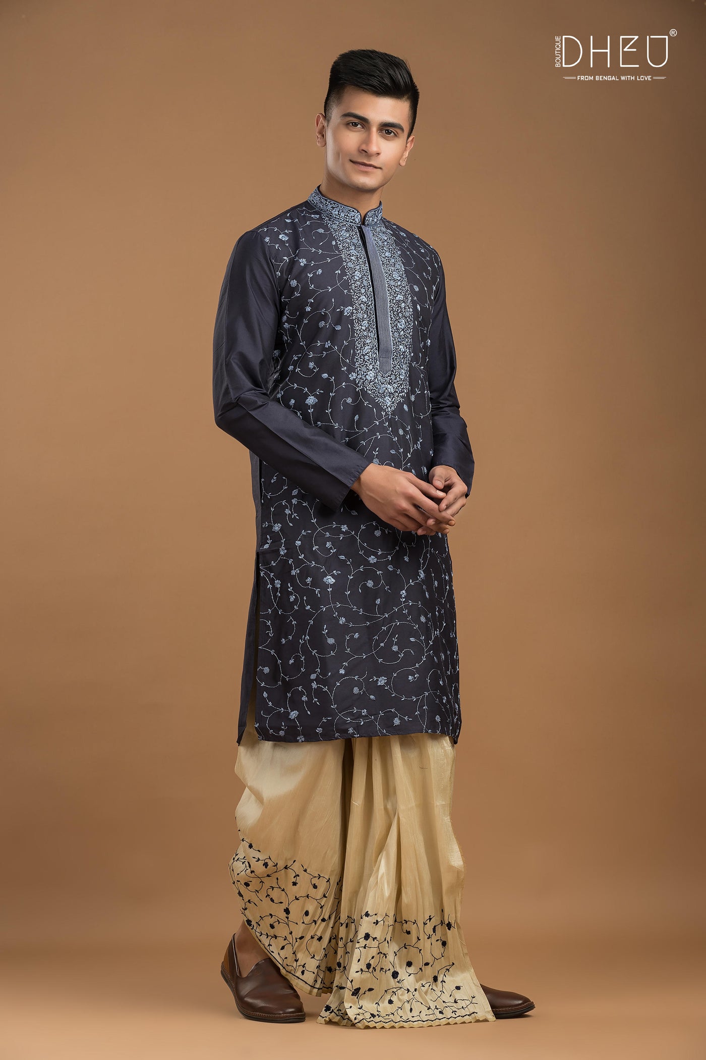 Exclusive Katan Silk Kurta & Dhoti Set